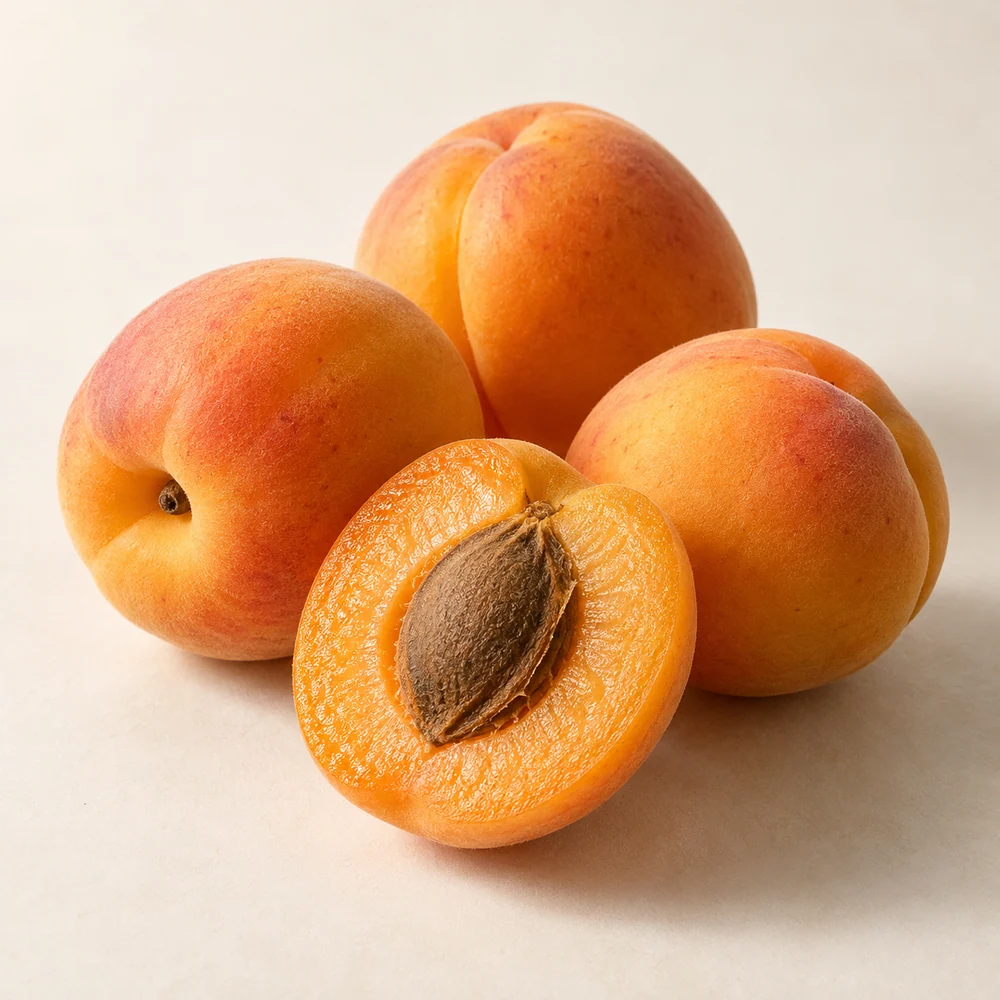 Illustrative studio composition of apricot