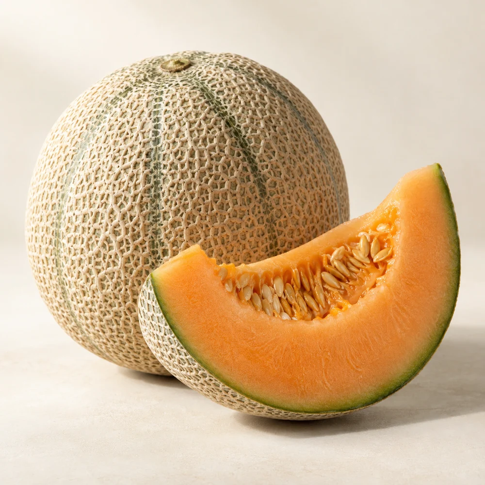 Illustrative studio composition of cantaloupe