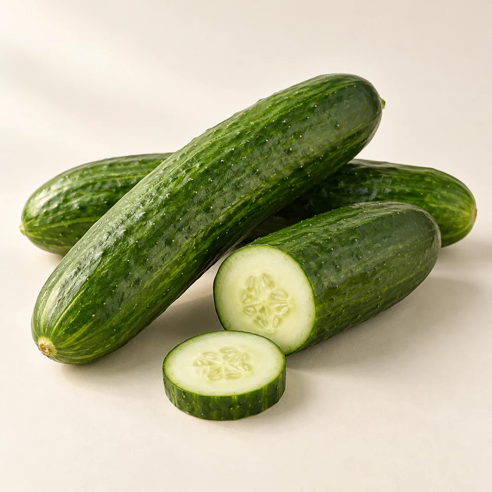Illustrative studio composition of cucumber