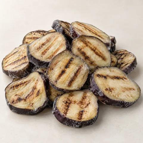 Frozen grilled eggplant slices