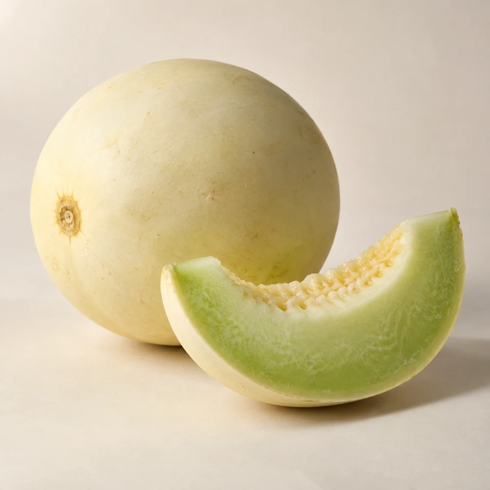 Illustrative studio composition of honeydew melon