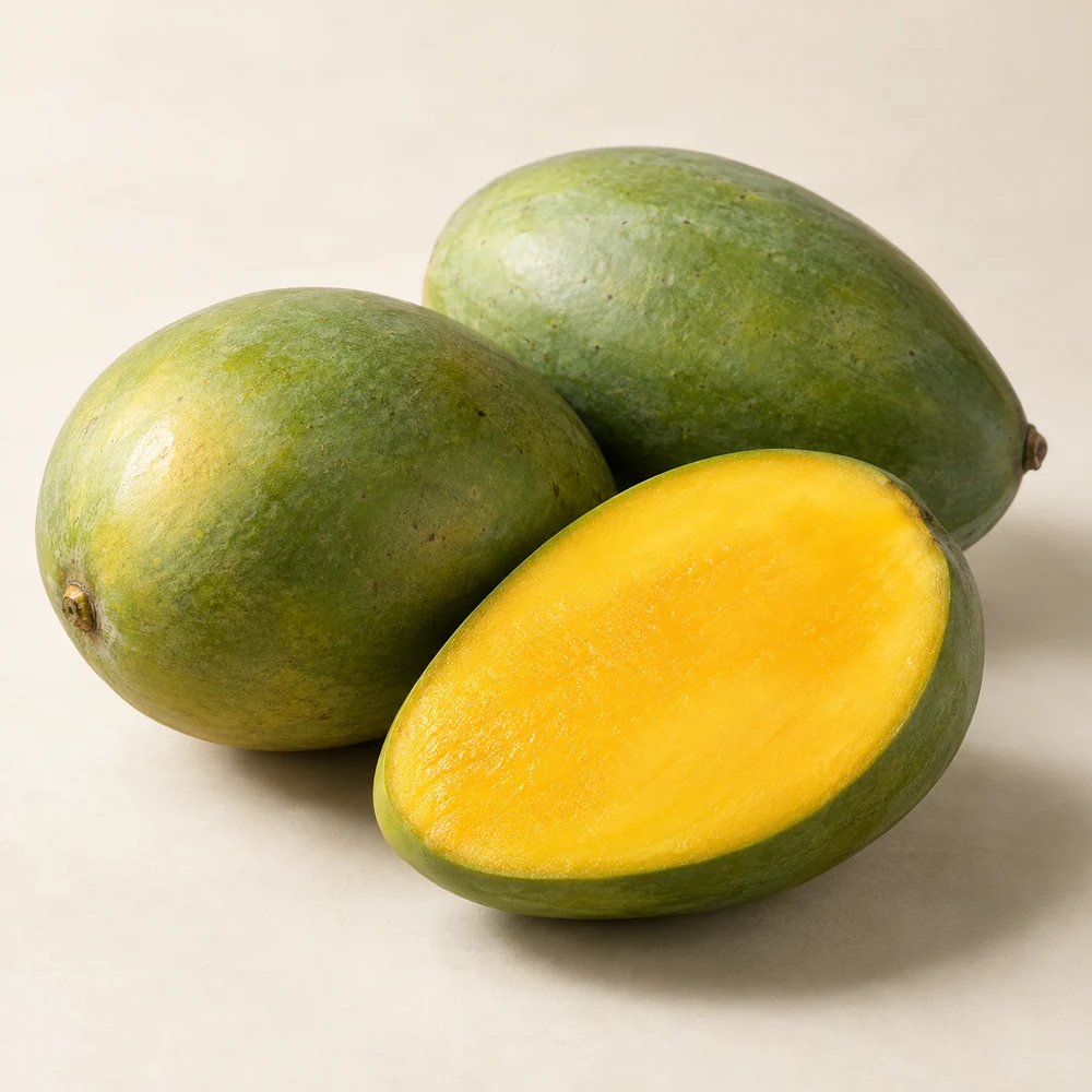 Illustrative studio composition of keitt mango