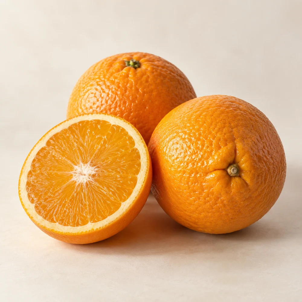 Illustrative studio composition of navel orange