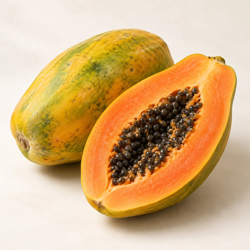 Illustrative studio composition of papaya