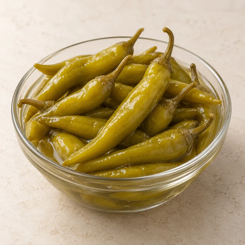 Pickled green chili peppers