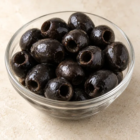 Pitted oxidized black olives