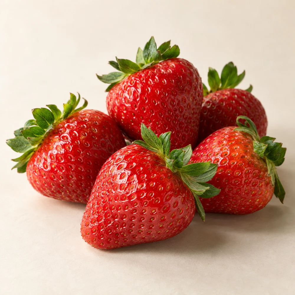 Illustrative studio composition of strawberry