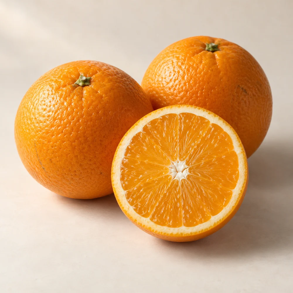 Illustrative studio composition of valencia orange